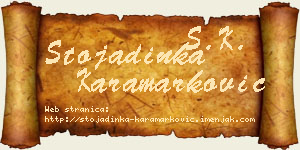 Stojadinka Karamarković vizit kartica